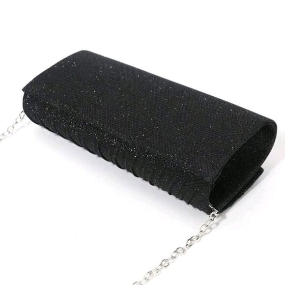 2/$30 Ladies Elegant Black Glitter Evening Bag - Picture 4 of 9